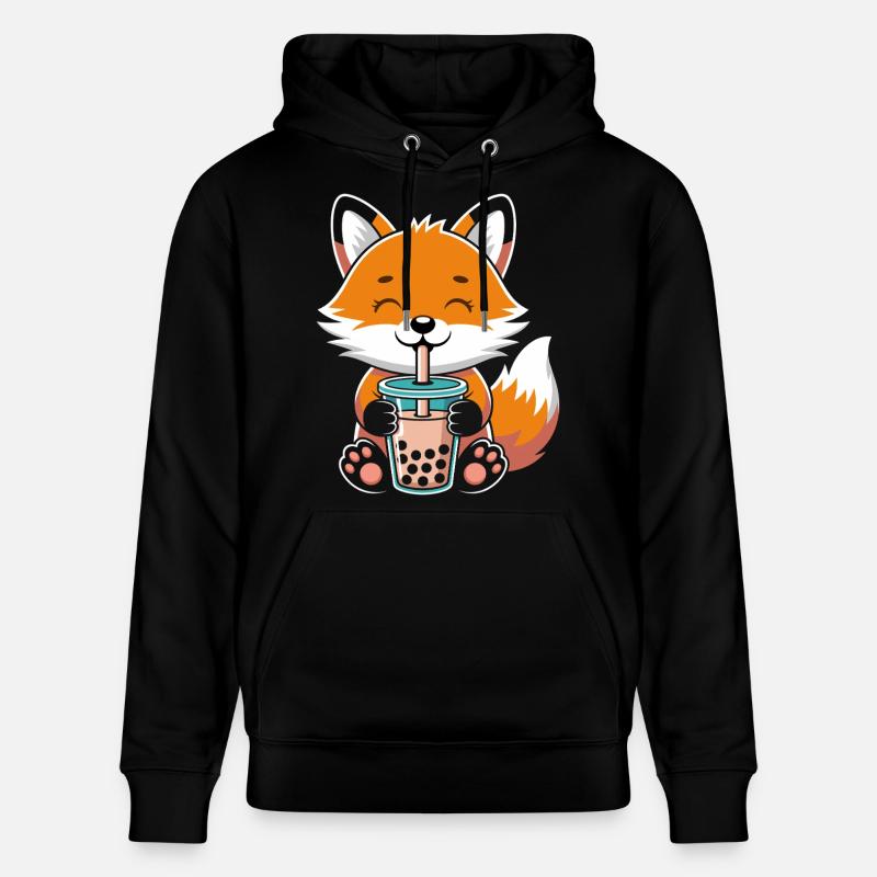 Kawaii Bubble Tee Fuchs Boba Tee - Stanley/Stella Unisex Bio-Hoodie CRUISER  - Schwarz