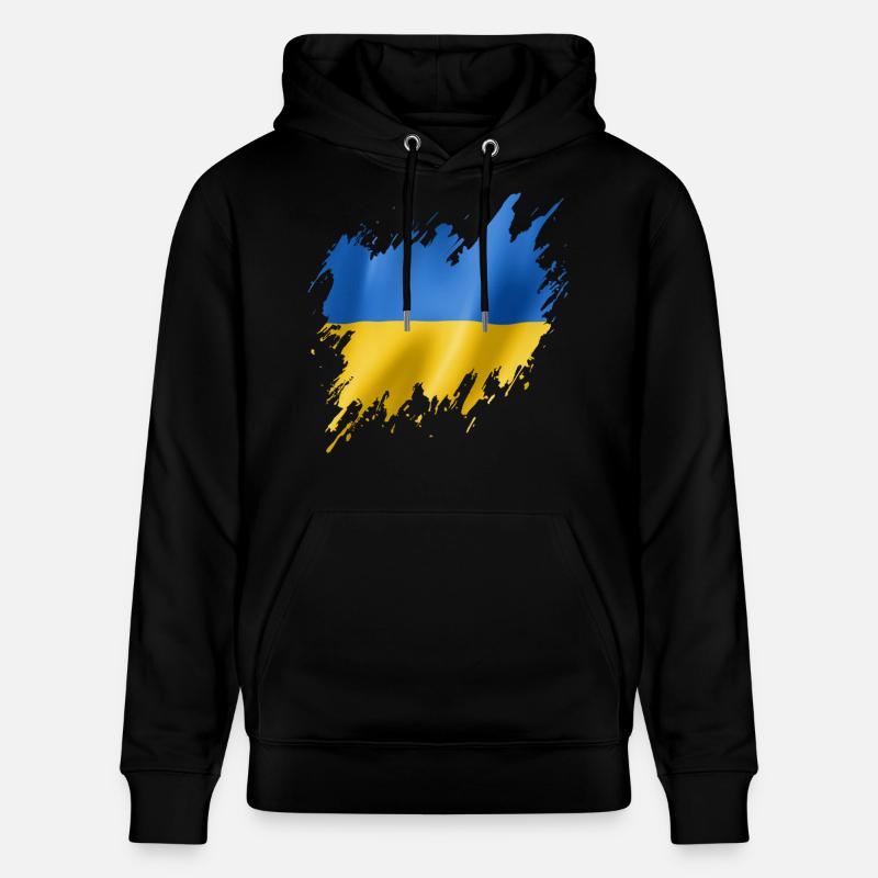 Drapeau de l’Ukraine, style déchiré - Sweat à capuche bio CRUISER Stanley/Stella Unisexe - noir