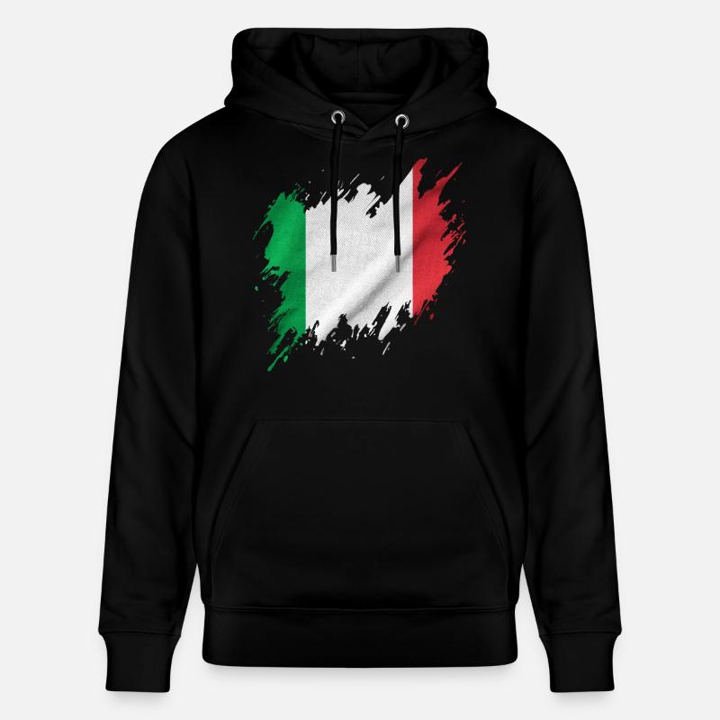 Drapeau italien, style déchiré - Sweat à capuche bio CRUISER Stanley/Stella Unisexe - noir