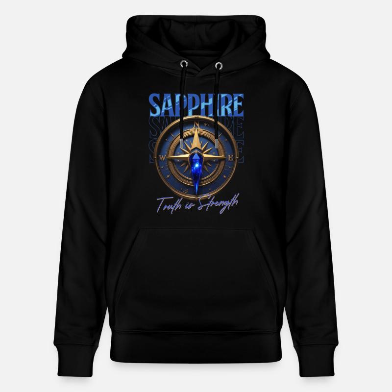 Pierre de naissance Septembre Saphir - Sweat à capuche bio CRUISER Stanley/Stella Unisexe - noir