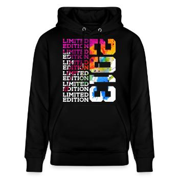 LIMITED EDITION 2013 13 JAHRE 13. GEBURTSTAG - Stanley/Stella Unisex Bio-Hoodie CRUISER  - Schwarz - Vorne - Alina (178cm) & Michal (187cm)