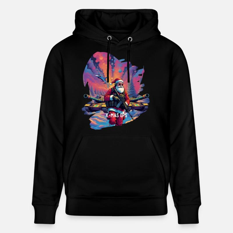 Noël Ops Spécial Père Noël - Sweat à capuche bio CRUISER Stanley/Stella Unisexe - noir