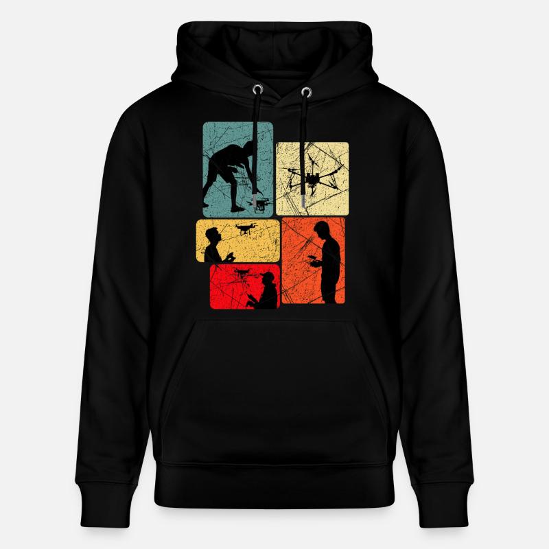 Drones volant dire idée cadeau - Sweat à capuche bio CRUISER Stanley/Stella Unisexe - noir