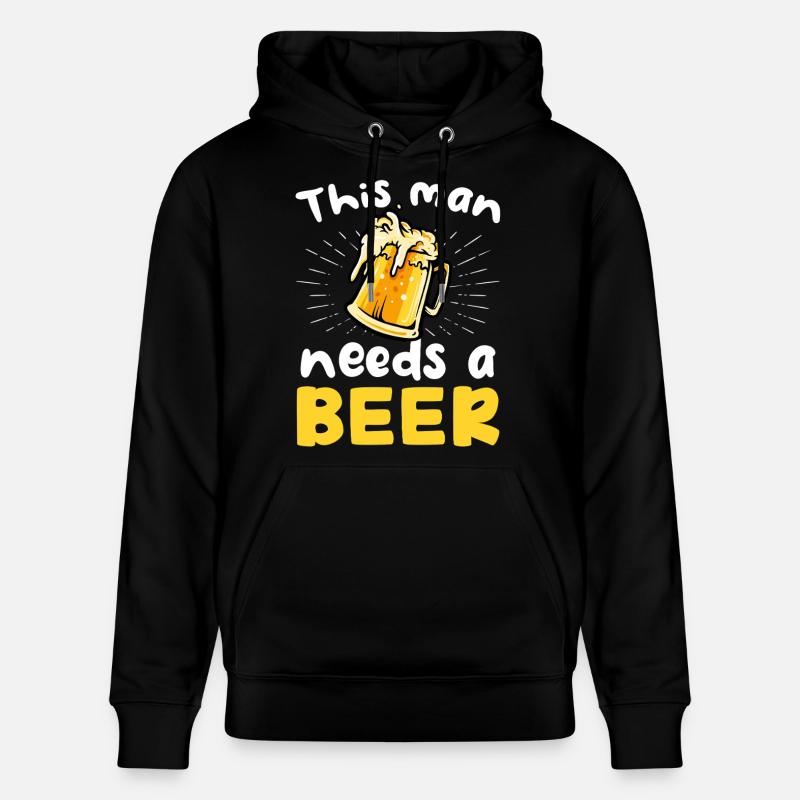 This Man Needs a Beer - Stanley/Stella Unisex Bio-Hoodie CRUISER  - Schwarz