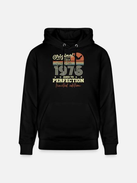 49th Birthday | Original December 1976 - Stanley/Stella CRUISER Unisex Organic Hoodie - black
