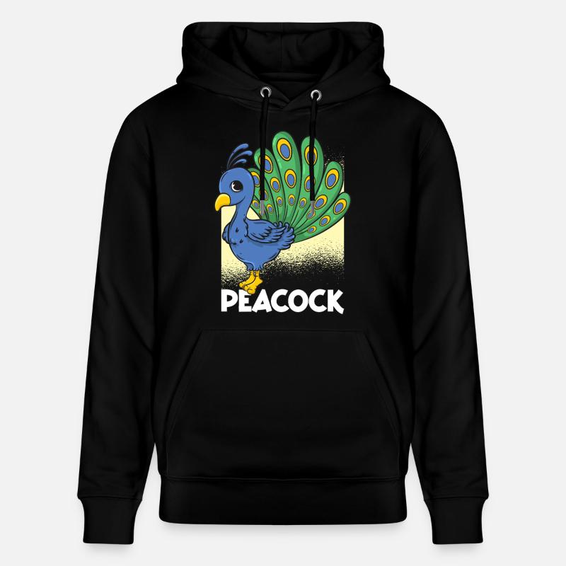 Dessin animé du paon - Sweat à capuche bio CRUISER Stanley/Stella Unisexe - noir