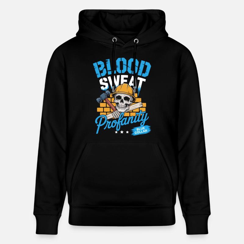 Col bleu Ouvrier Ouvrier du bâtiment - Sweat à capuche bio CRUISER Stanley/Stella Unisexe - noir