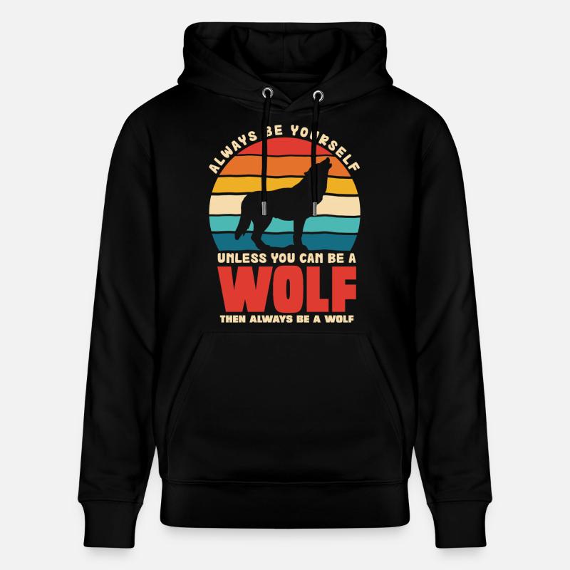 Wolfsruf: Sei Immer Du Selbst - Stanley/Stella Unisex Bio-Hoodie CRUISER  - Schwarz