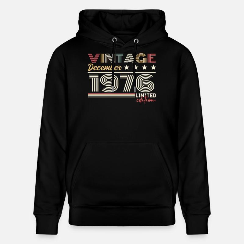 Geschenk Dezember 1976 - Stanley/Stella Unisex Bio-Hoodie CRUISER  - Schwarz