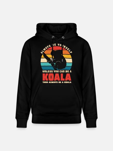 Koala Motto Retro Sunset - Stanley/Stella CRUISER Unisex Organic Hoodie - black