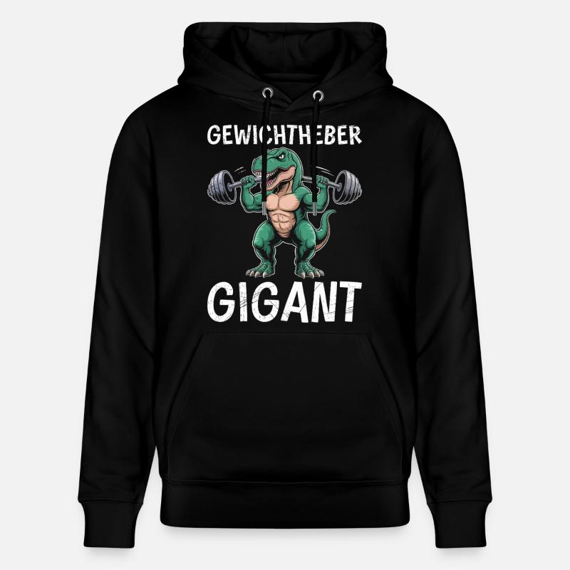GÉANT D’HALTÉROPHILIE Dinosaure Drôle - Sweat à capuche bio CRUISER Stanley/Stella Unisexe - noir