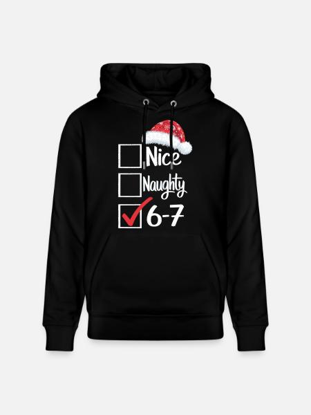 Nice Naughty 6-7 Weihnachtsshirt - Stanley/Stella Unisex Bio-Hoodie CRUISER  - Schwarz