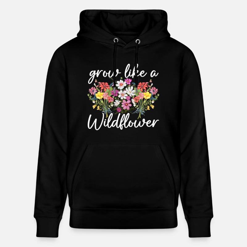 Grandir comme une fleur sauvage - Sweat à capuche bio CRUISER Stanley/Stella Unisexe - noir
