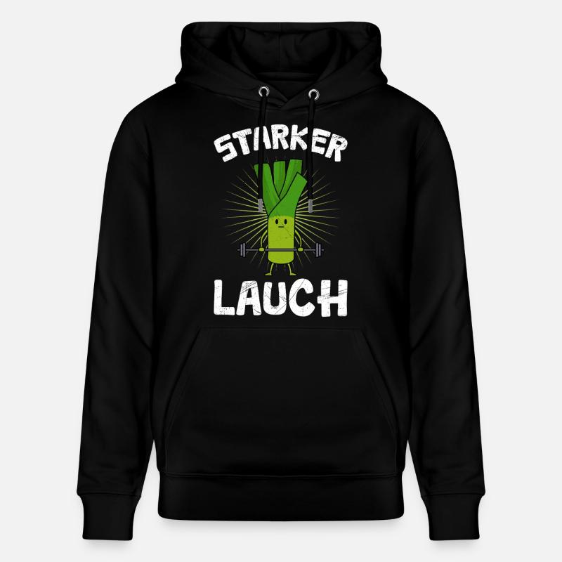 Haltérophile STRONG LEEK Drôle - Sweat à capuche bio CRUISER Stanley/Stella Unisexe - noir