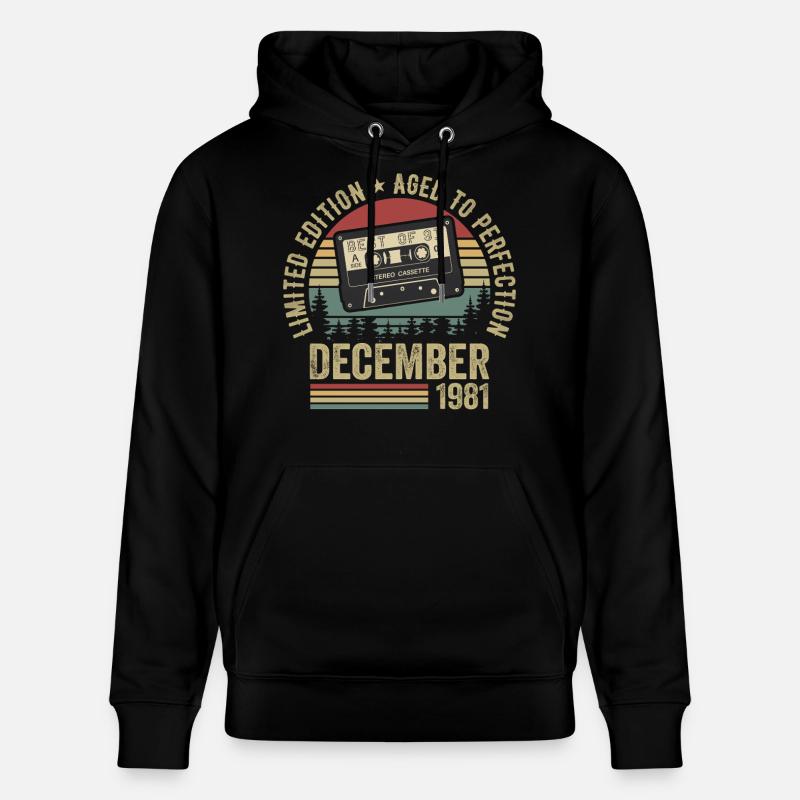 Décembre 1981 - Anniversaire Décembre 1981 - Sweat à capuche bio CRUISER Stanley/Stella Unisexe - noir
