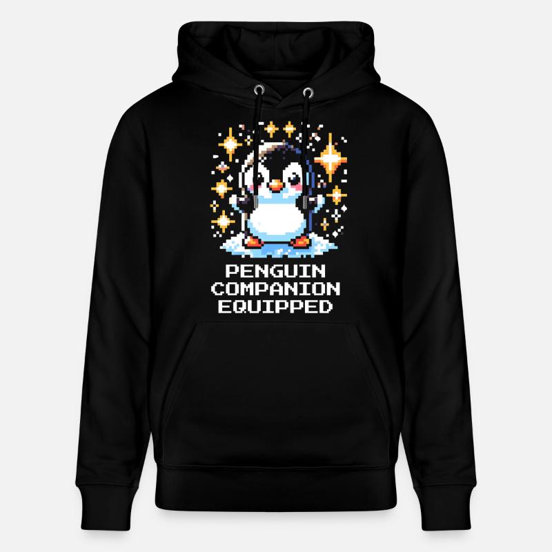 Compagnon pingouin | Compagnon de jeu mignon - Sweat à capuche bio CRUISER Stanley/Stella Unisexe - noir