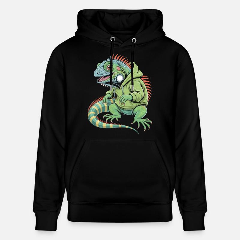 Iguane cool avec sweat à capuche - Sweat à capuche bio CRUISER Stanley/Stella Unisexe - noir