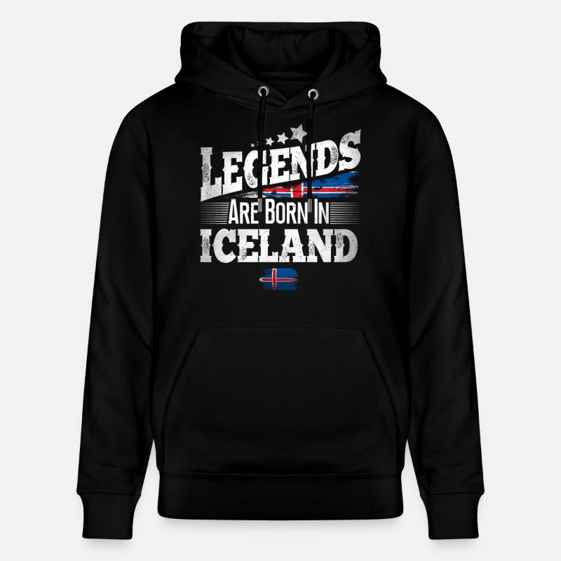 Islande Lieu de naissance Anniversaire - Sweat à capuche bio CRUISER Stanley/Stella Unisexe - noir