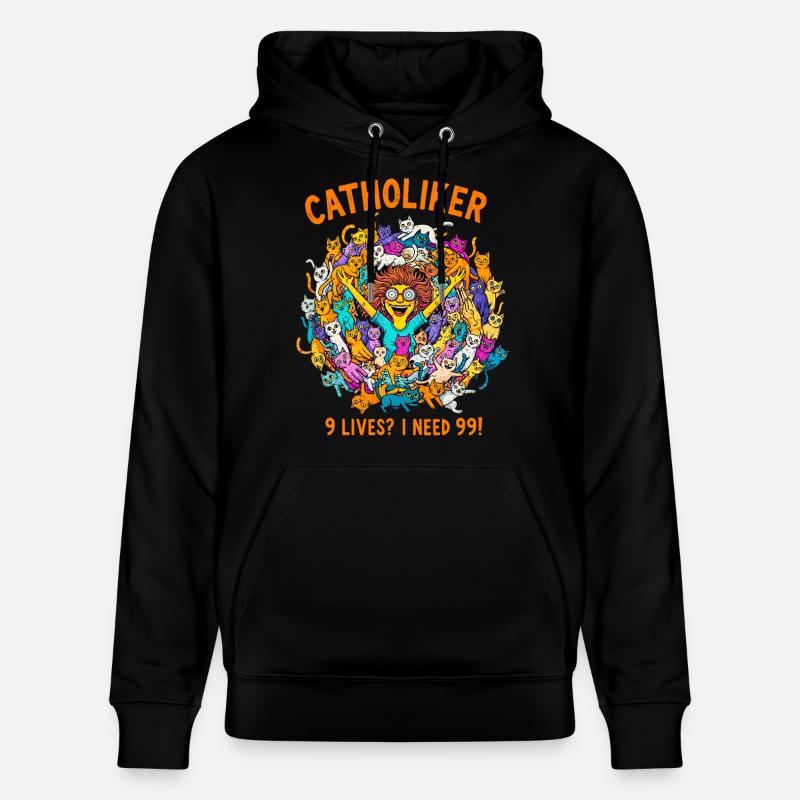 Catzoholic - Juste un chat de plus ! - Sweat à capuche bio CRUISER Stanley/Stella Unisexe - noir