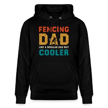Fencing Dad Cooler Than Regular Dad - Stanley/Stella Unisex Bio-Hoodie CRUISER  - Schwarz - Vorne - Alina (178cm) & Michal (187cm)