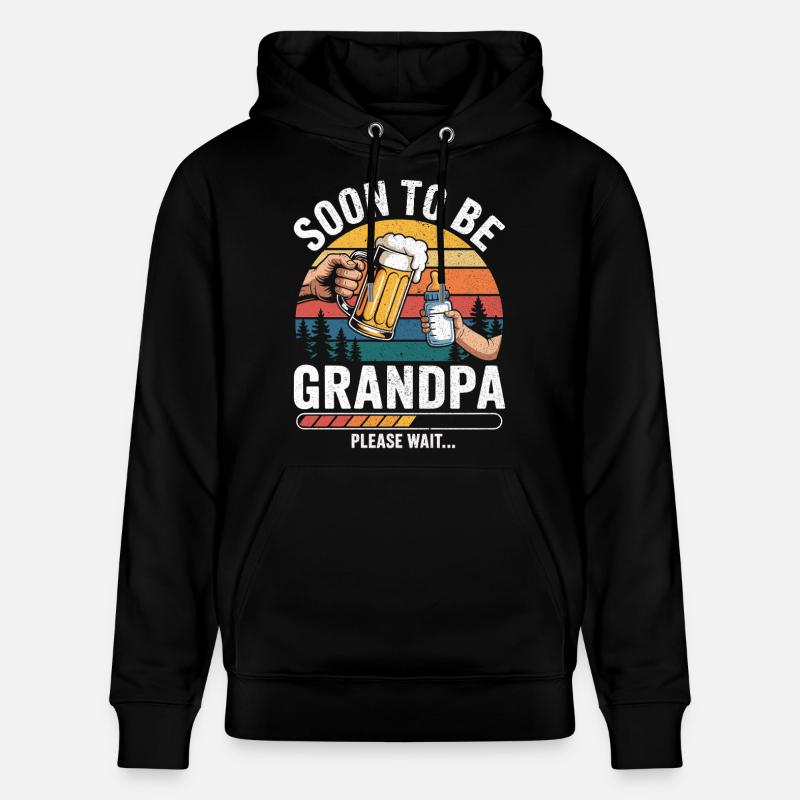 Werdender Opa loading zukünftiger Großvater - Stanley/Stella Unisex Bio-Hoodie CRUISER  - Schwarz