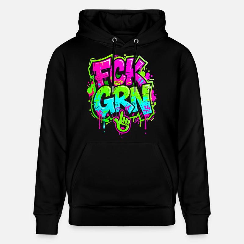 FCK GRN Graffiti - Sweat à capuche bio CRUISER Stanley/Stella Unisexe - noir