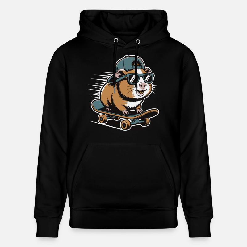 Hamster en skateboard - Sweat à capuche bio CRUISER Stanley/Stella Unisexe - noir