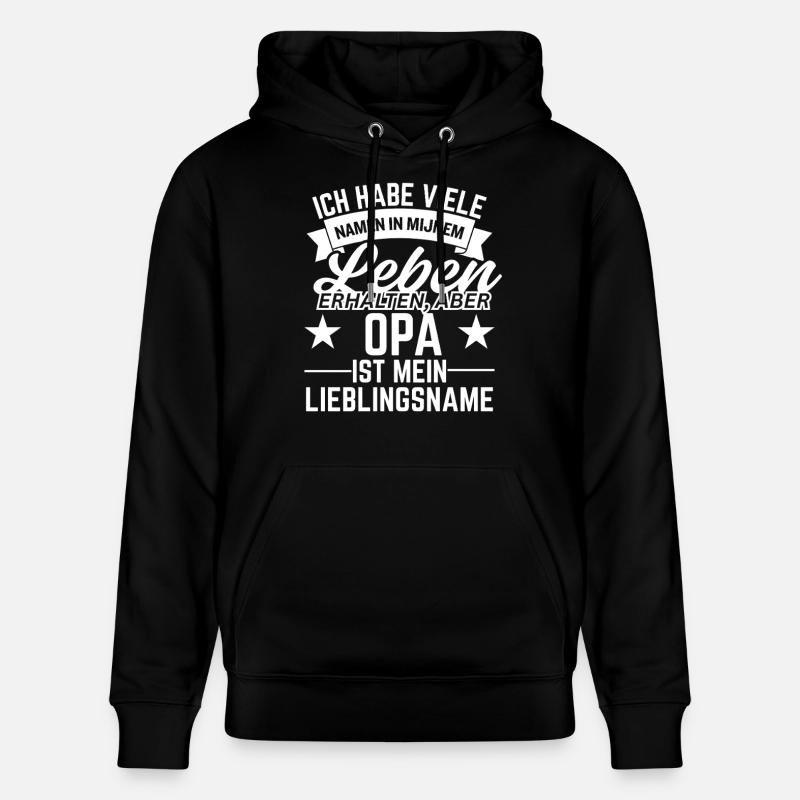 Grandpa Design – Mon prénom préféré - Sweat à capuche bio CRUISER Stanley/Stella Unisexe - noir