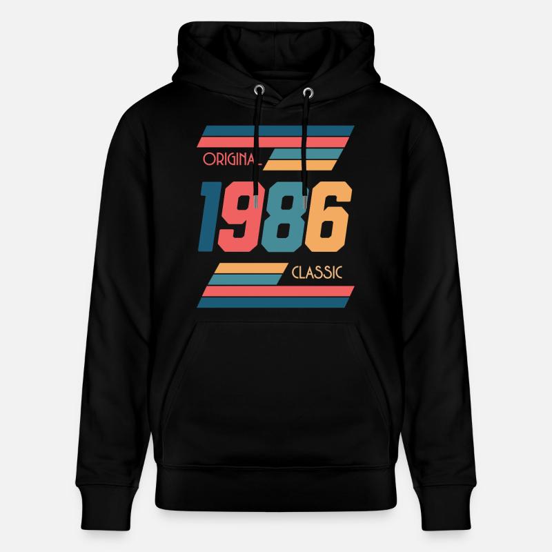 40e anniversaire Millésime 1986 - Sweat à capuche bio CRUISER Stanley/Stella Unisexe - noir