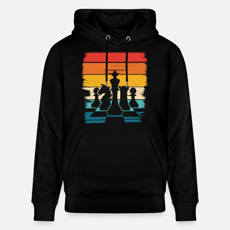 Silhouette des pièces d’échecs arc-en-ciel - Sweat à capuche bio CRUISER Stanley/Stella Unisexe - noir