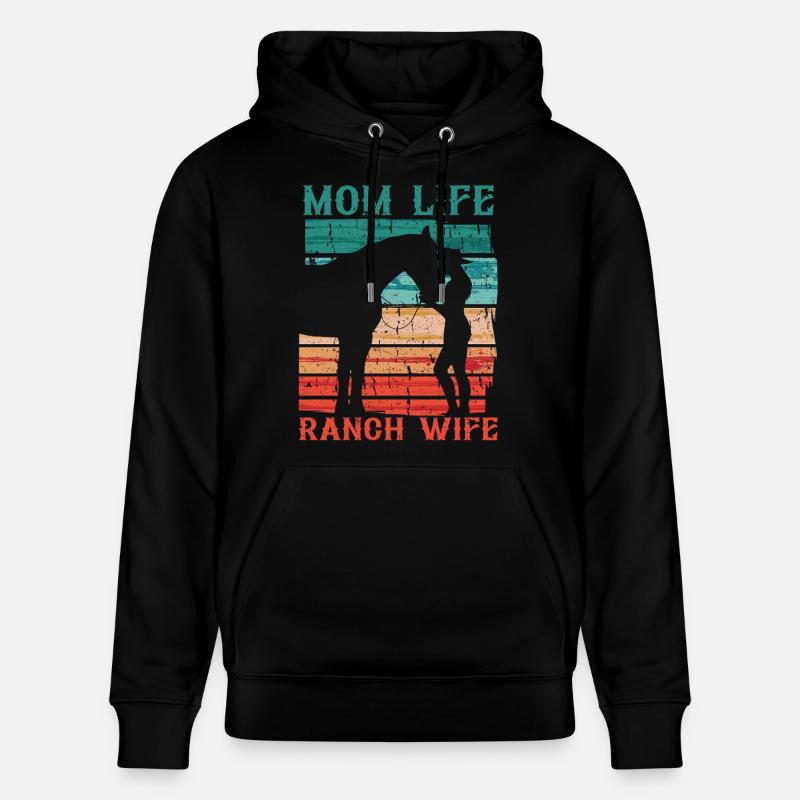 Ehefrau eines Bauern Mutter - Stanley/Stella Unisex Bio-Hoodie CRUISER  - Schwarz