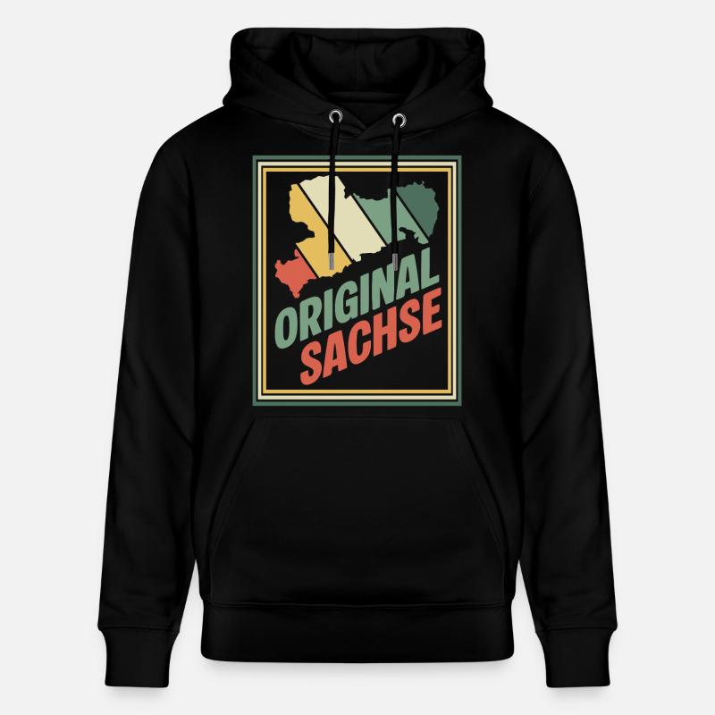 Emblème rétro original de Saxe - Sweat à capuche bio CRUISER Stanley/Stella Unisexe - noir