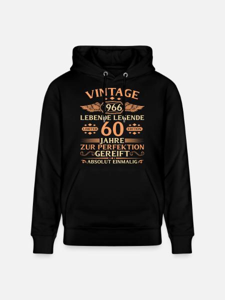 60e anniversaire Année 1966 - Sweat à capuche bio CRUISER Stanley/Stella Unisexe - noir