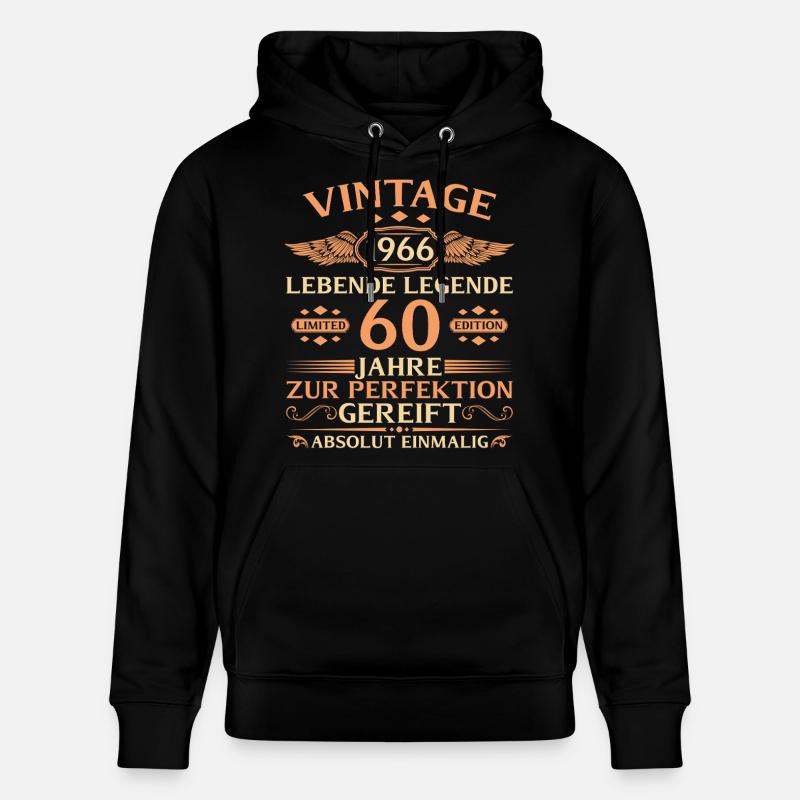 60e anniversaire Année 1966 - Sweat à capuche bio CRUISER Stanley/Stella Unisexe - noir