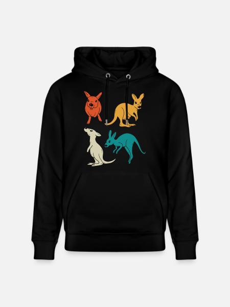 Känguru-Quartett in Farbenvielfalt - Stanley/Stella Unisex Bio-Hoodie CRUISER - Schwarz