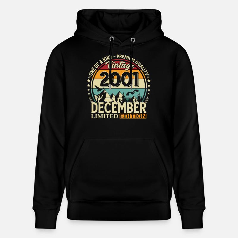 24e anniversaire Millésime Décembre 2001 - Sweat à capuche bio CRUISER Stanley/Stella Unisexe - noir