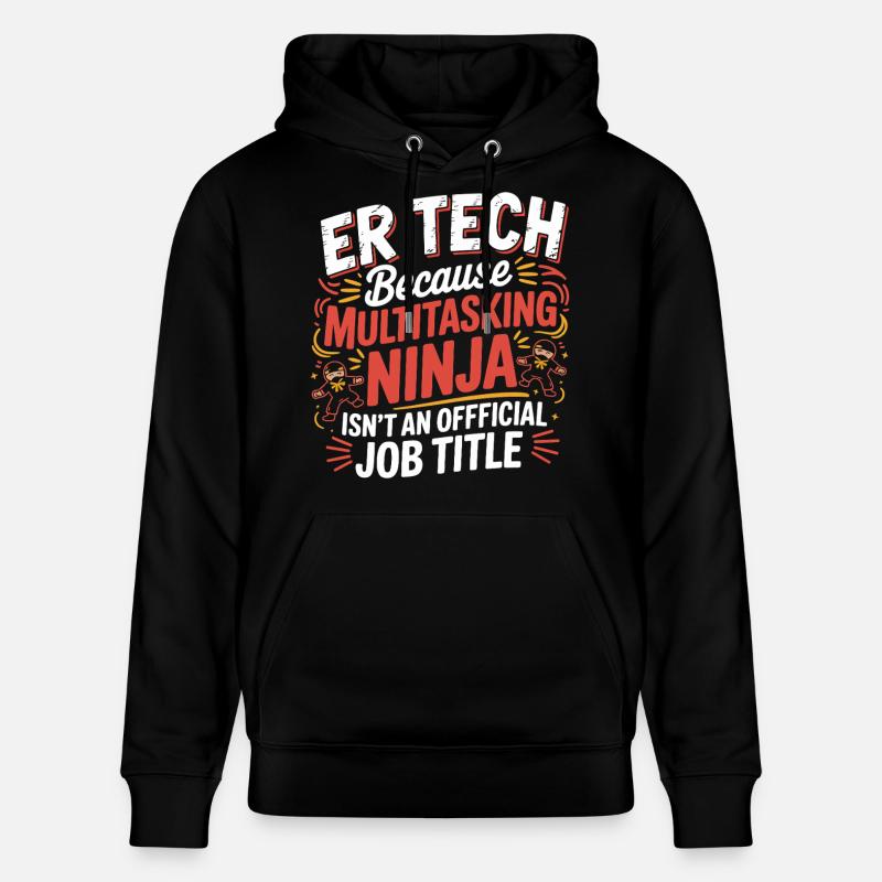 Tech Ninja: Multitasking Humor - Stanley/Stella CRUISER Unisex Organic Hoodie - black