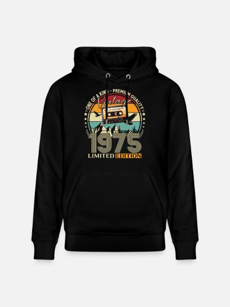 50e anniversaire cassette décembre 1975 - Sweat à capuche bio CRUISER Stanley/Stella Unisexe - noir
