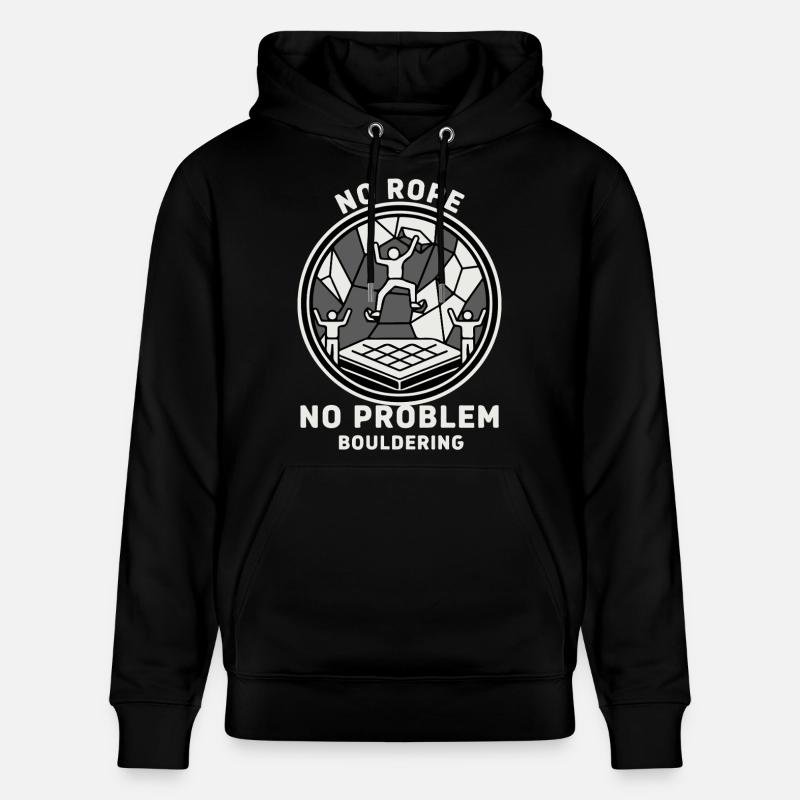 Kein Seil kein Problem Bouldering Klettern - Stanley/Stella Unisex Bio-Hoodie CRUISER  - Schwarz