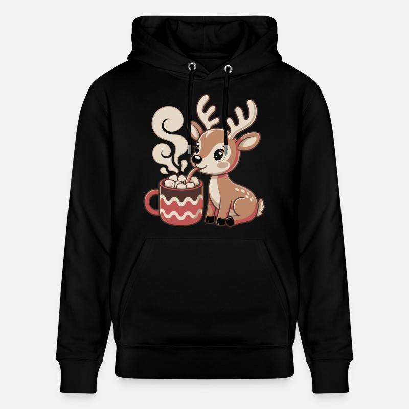 Le cerf câlin boit du cacao - Sweat à capuche bio CRUISER Stanley/Stella Unisexe - noir