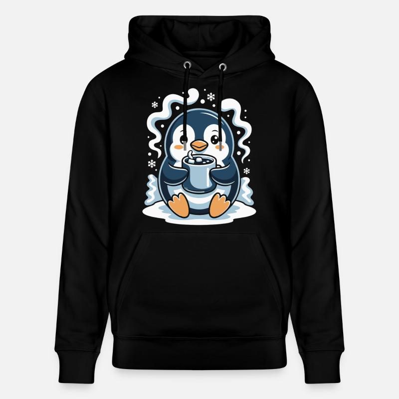 Pingouin câlin avec chocolat chaud - Sweat à capuche bio CRUISER Stanley/Stella Unisexe - noir
