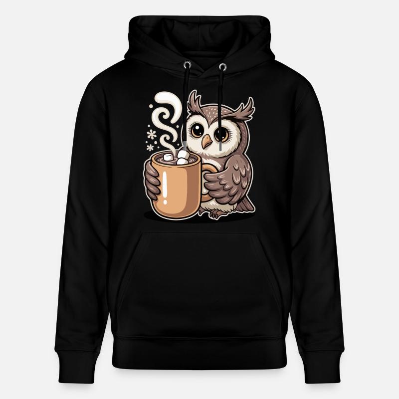 Chouette câline avec du cacao - Sweat à capuche bio CRUISER Stanley/Stella Unisexe - noir