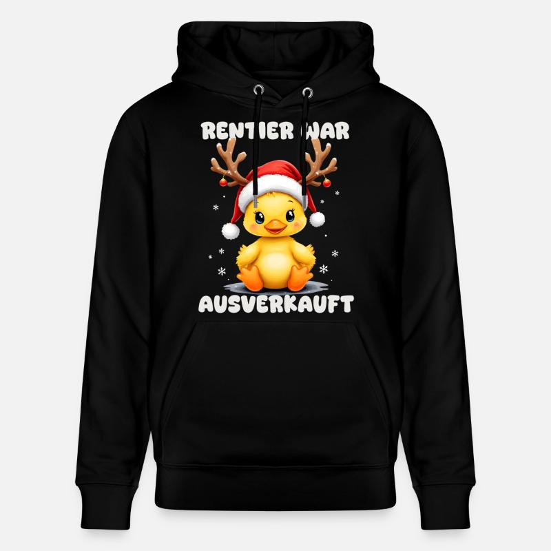 Renne était complet, canard de Noël - Sweat à capuche bio CRUISER Stanley/Stella Unisexe - noir