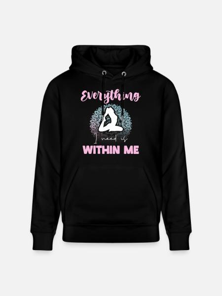 Inner Balance Yoga Motif - Stanley/Stella CRUISER Unisex Organic Hoodie - black