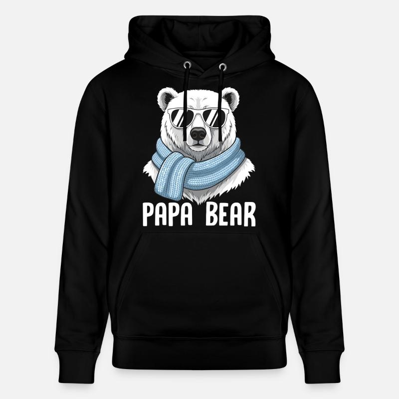 Papa Bear - Stanley/Stella Unisex Bio-Hoodie CRUISER  - Schwarz