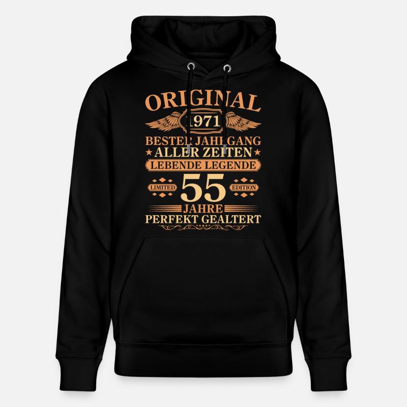 55e anniversaire du millésime 1971 - Sweat à capuche bio CRUISER Stanley/Stella Unisexe - noir