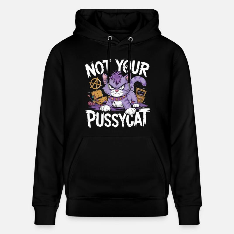 Chat rebelle à l’attitude punk - Sweat à capuche bio CRUISER Stanley/Stella Unisexe - noir