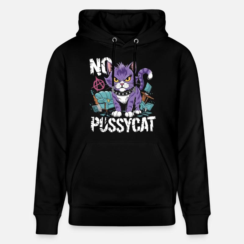 Rebelle Chat : Pas de Pussycat Design - Sweat à capuche bio CRUISER Stanley/Stella Unisexe - noir