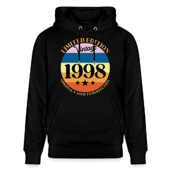 1998 Vintage Birthday Gift 98 Birthday - Stanley/Stella CRUISER Unisex Organic Hoodie - black - Front - Alina (178cm) & Michal (187cm)
