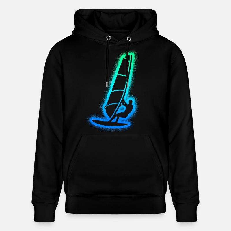 Windsurfen Windsurfer Kinder Herren Windsurf - Stanley/Stella Unisex Bio-Hoodie CRUISER - Schwarz